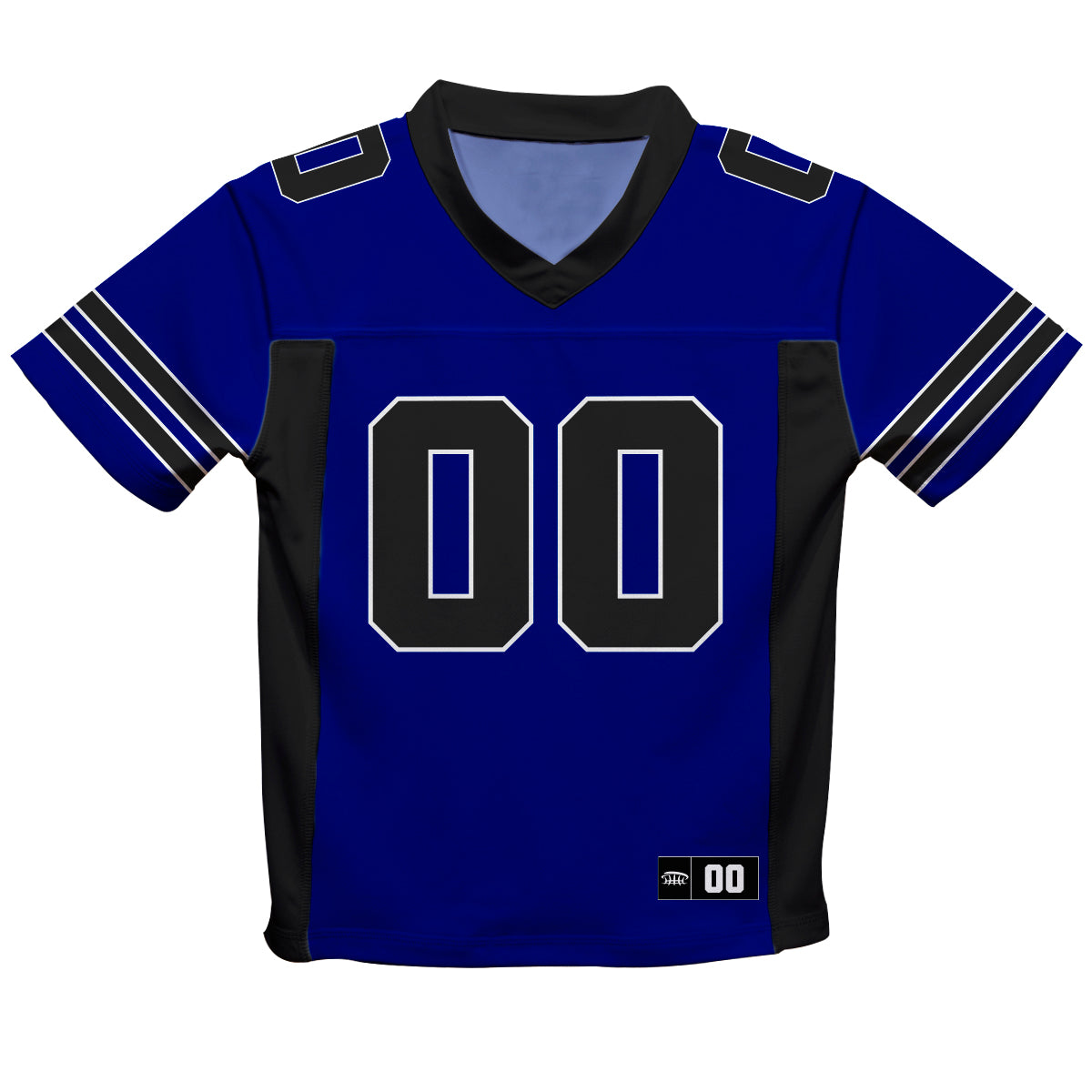 Personalized Name and Number Blue and Black Fashion Football T
