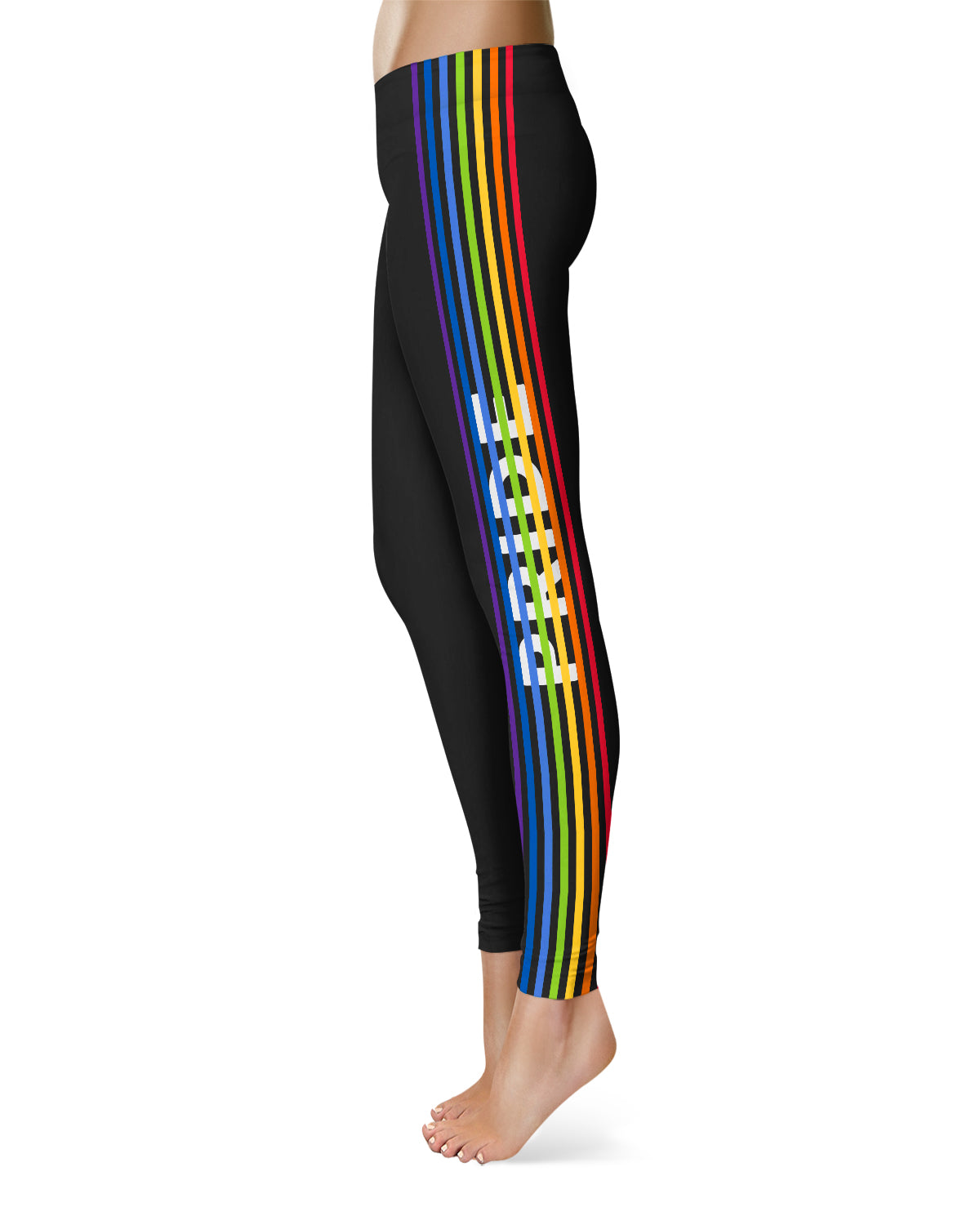 Pride Rainbow Color Stripes Black Leggings – Wimziy&Co.