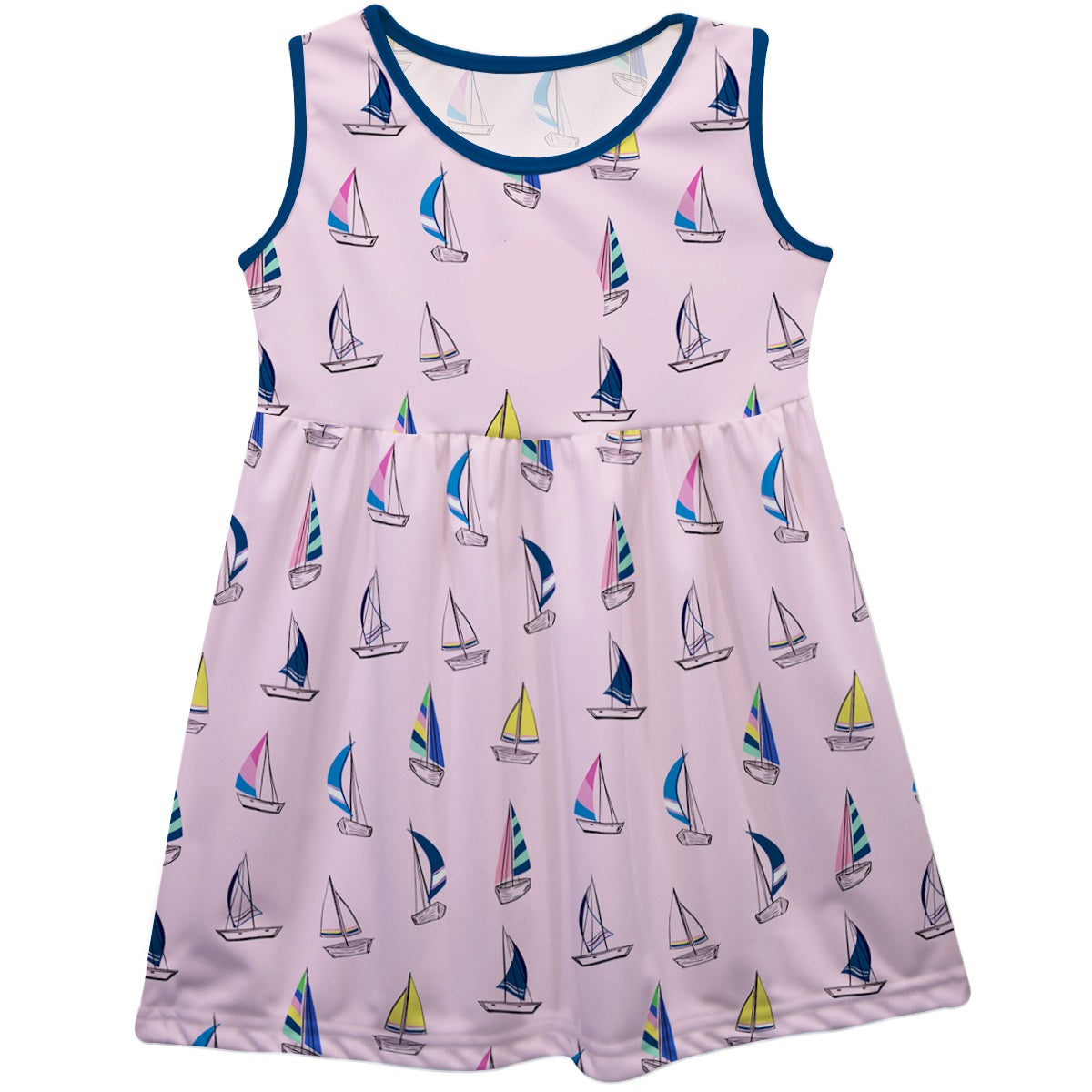 Boats Print Monogram Pink Tank Dress