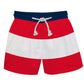Personalized Monogram Navy Waist Red and White Stripes Swimtrunk - Wimziy&Co.