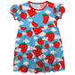 Strawberries Print Personalized Monogram Light Blue Short Sleeve Epic Dress - Wimziy&Co.