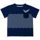 Whale Personalized Initial Name Navy Short Sleeve Tee Shirt - Wimziy&Co.