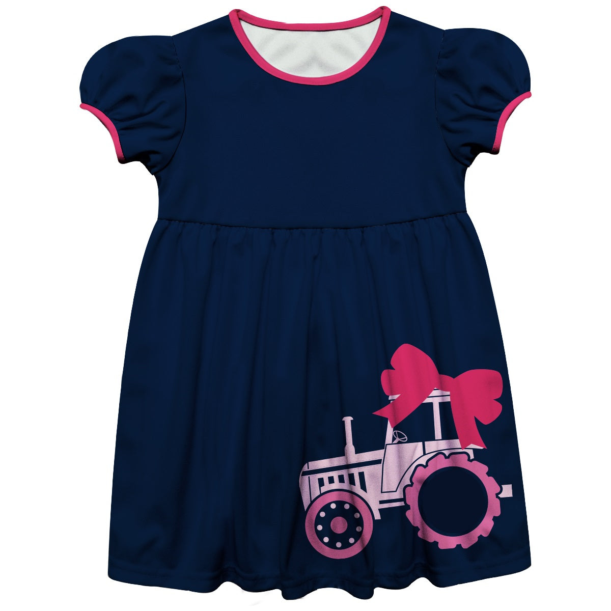 Tractor Monogram Navy Short Sleeve Epic Dress - Wimziy&Co.