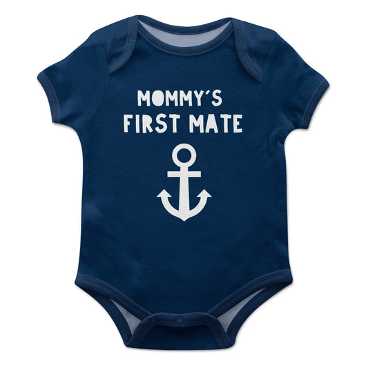 Mommys First Mate Navy Boys Onesie