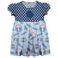 Cow and Polka Dot Print Personalized Monogram Blue Short Sleeve Epic Dress - Wimziy&Co.