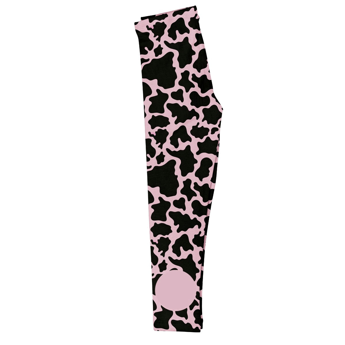Cow Print Personalized Monogram Black and Pink Leggings - Wimziy&Co.