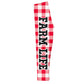 Farm Life Red And White Check Leggings