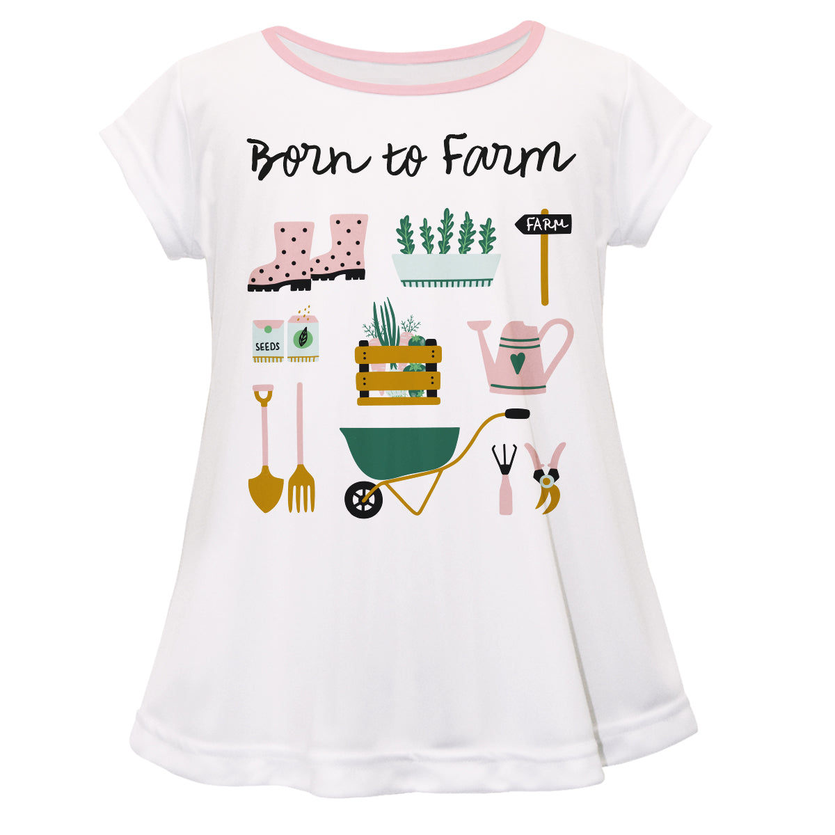 Born To Farm White Short Sleeve Laurie Top