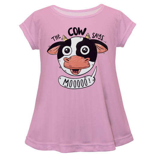 The Cow Says Pink Short Sleeve Laurie Top