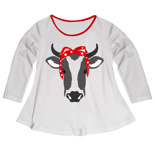Cow White Long Sleeve Laurie Top