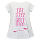 Eat Sleep Golf Repeat White Short Sleeve Laurie Top