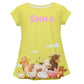 Farm Animals Personalized Name Yellow Short Sleeve Laurie Top