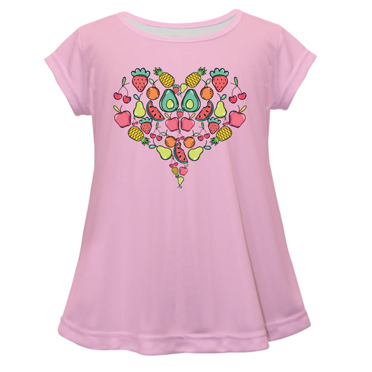Fruits Heart Pink Short Sleeve Laurie Top