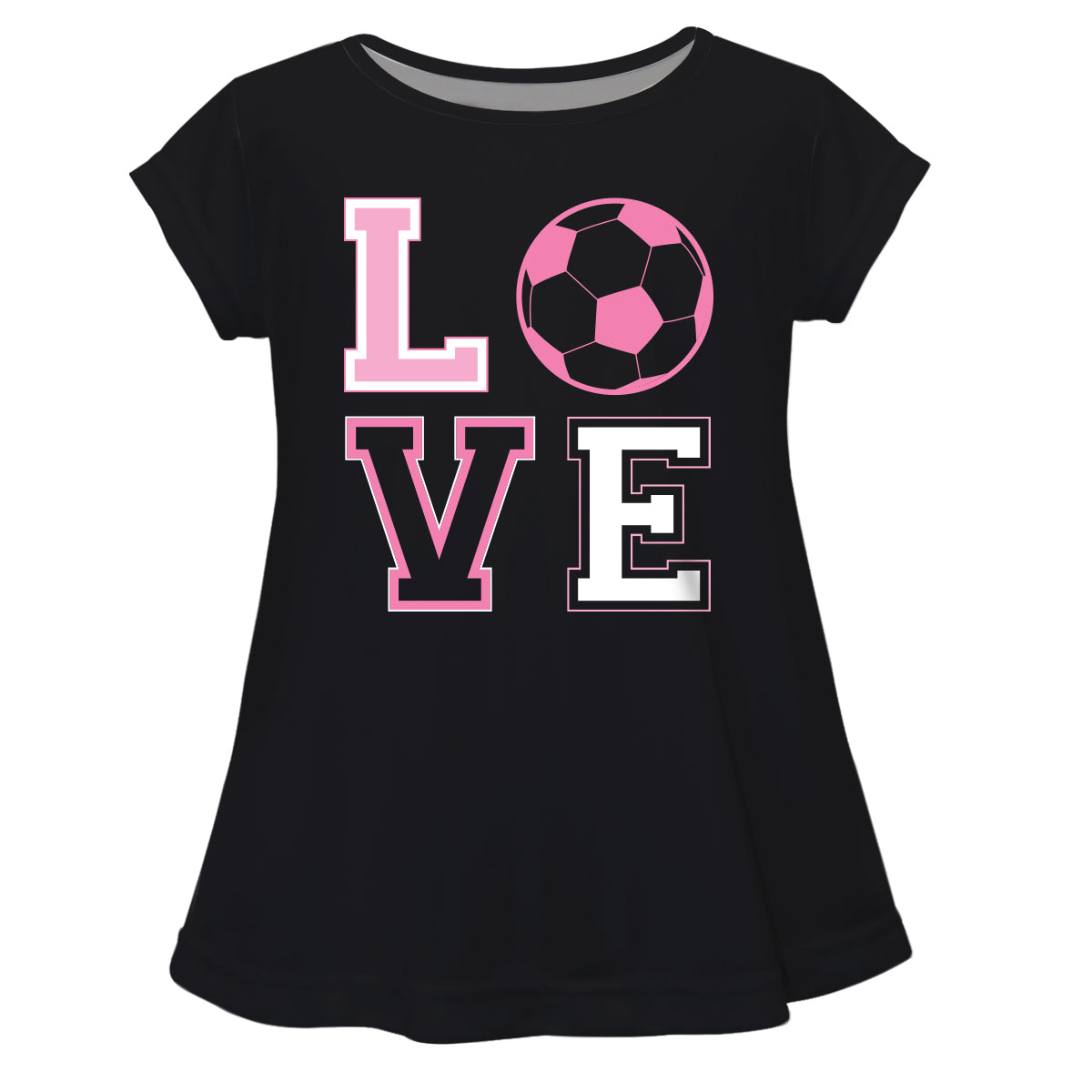 Soccer Love Black Short Sleeve Laurie Top