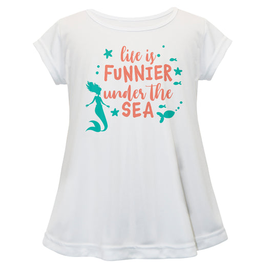 Life Is Funnier Under The Sea White Short Sleeve Laurie Top