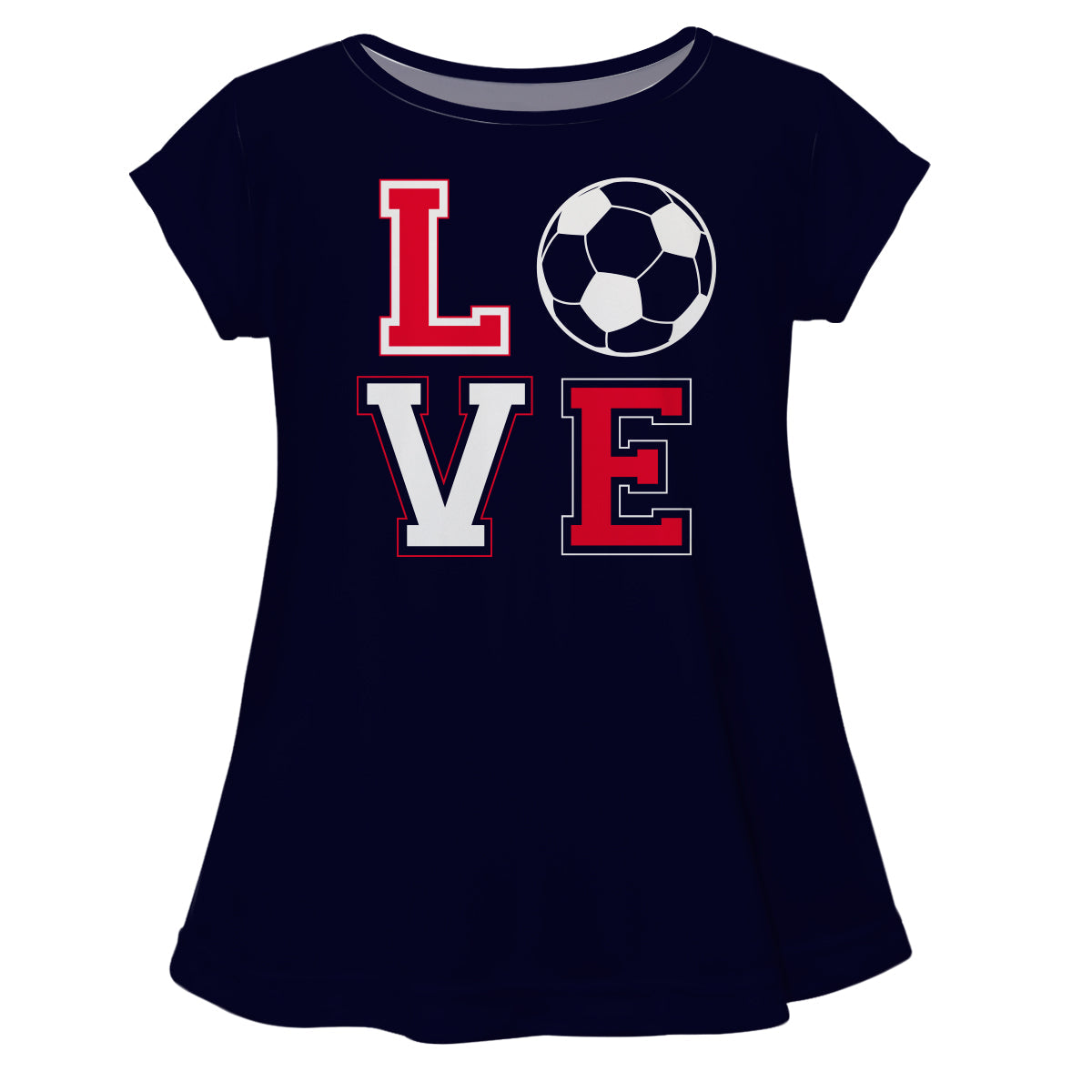 Love Soccer Navy Short Sleeve Laurie Top