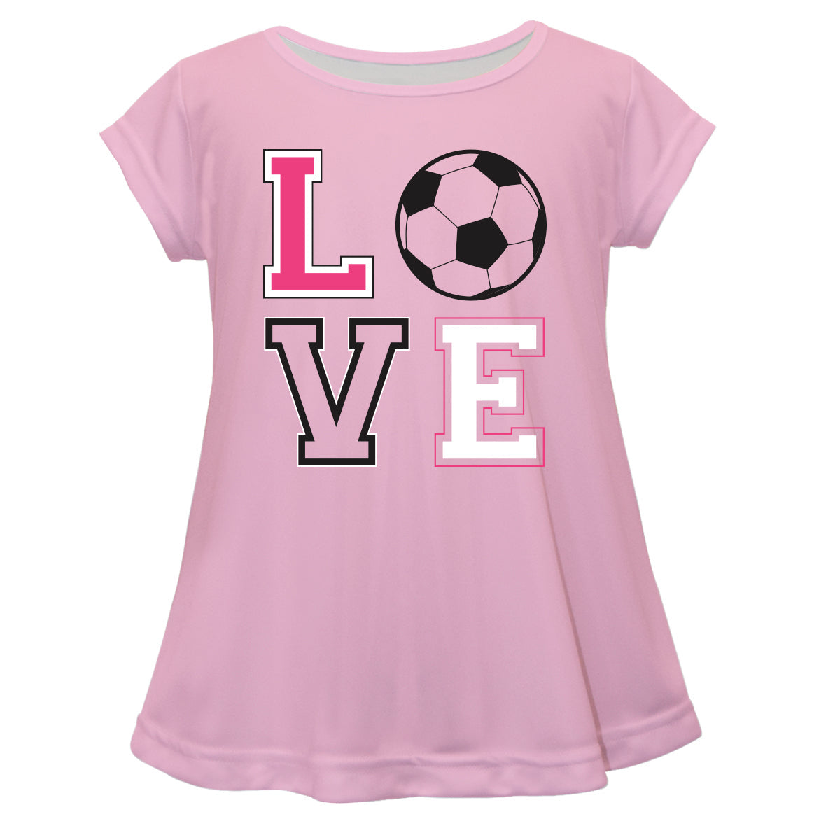 Love Soccer Pink Short Sleeve Laurie Top