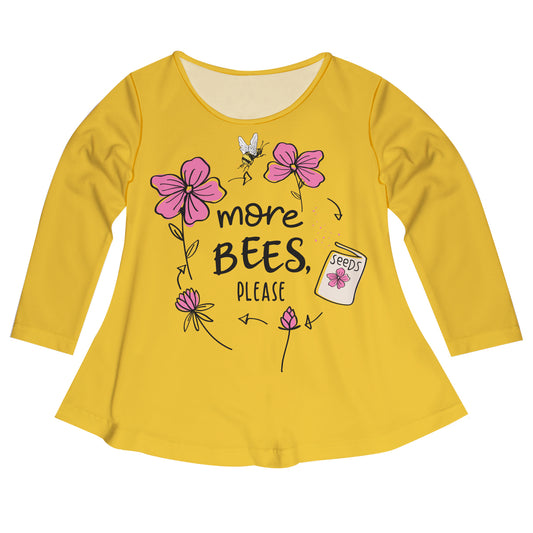 More Bees Pleese Yellow Long Sleeve Laurie Top