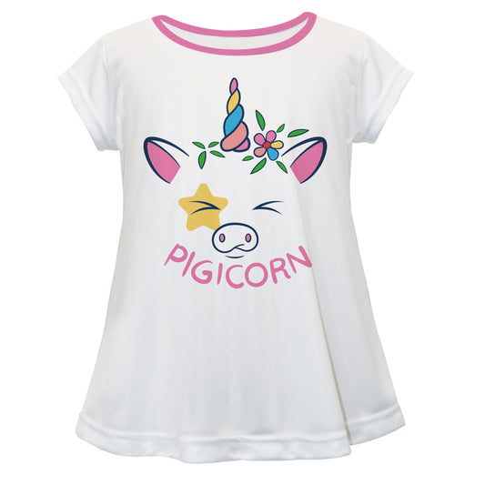 Pigicorn White Short Sleeve Laurie Top