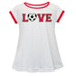 Love Soccer White and Red Short Sleeve Laurie Top