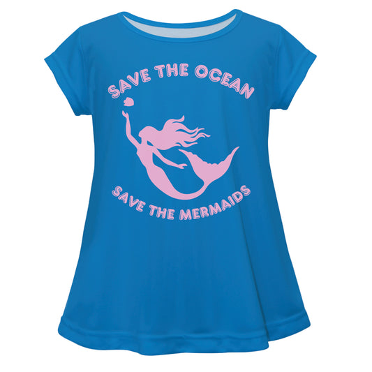 Save The Mermaids Royal Short Sleeve Laurie Top