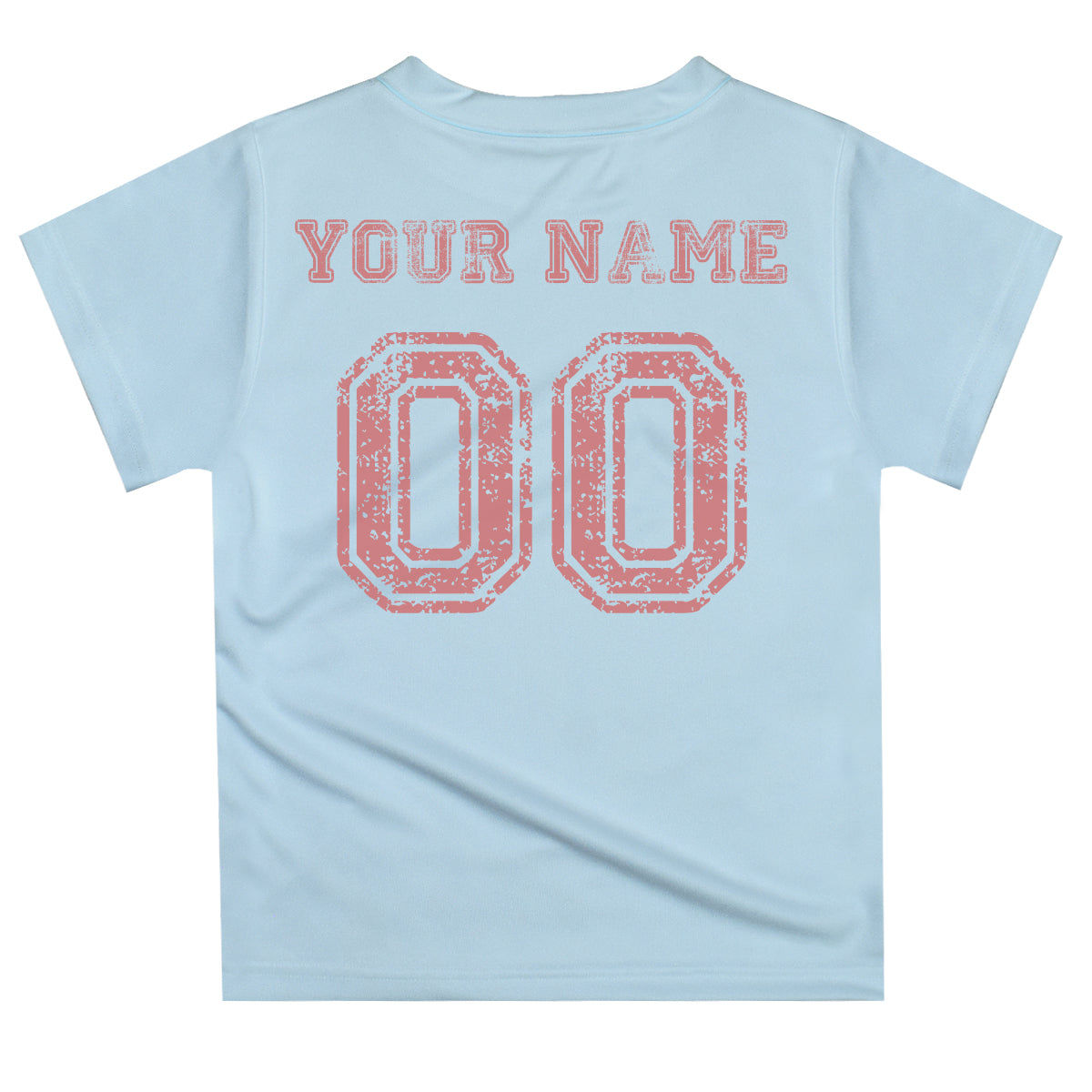 Baseball Personalized Name and Number Light Blue Short Sleeve Tee Shirt - Wimziy&Co.