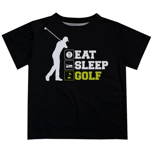 Eat Sleep Golf Repeat Black Short Sleeve Tee Shirt