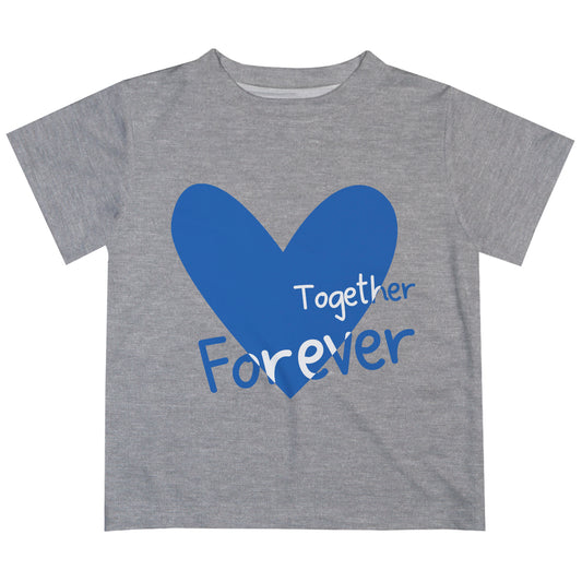Together Forever Blue and Gray Short Sleeve Tee Shirt