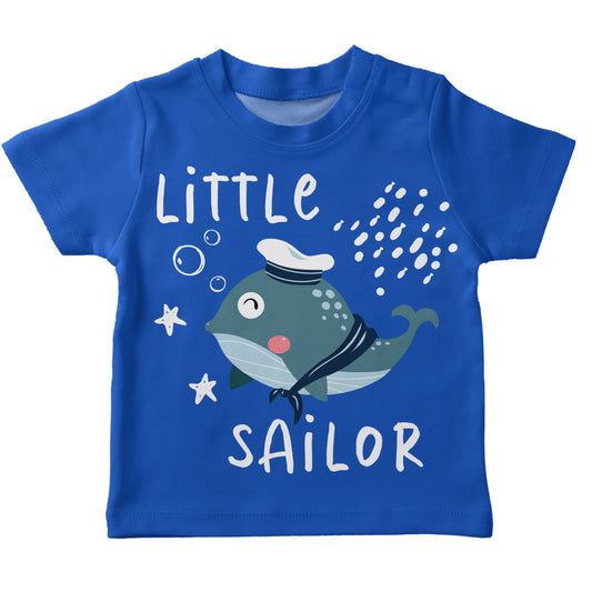 Whale Little Sailor Blue Short Sleeve Tee Shirt