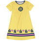 Boats Personalized Monogram Yellow Short Sleeve A Line Dress