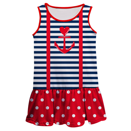 Anchor Navy and Red Lily Dress