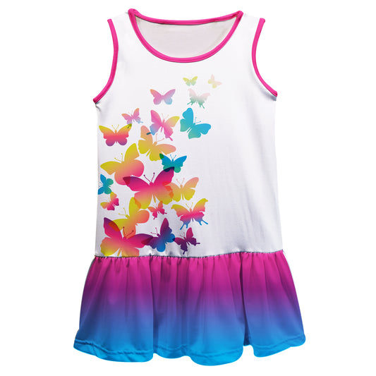Butterflyes White Pink and Blue Degrade Lily Dress