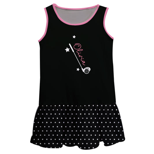 Golf Personalized Name Black Lily Dress