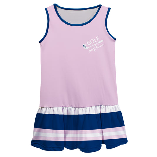 Golf Personalized Name Navy and  Pink Lily Dress