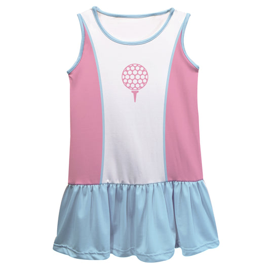 Golf White Pink and Light Blue Lily Dress