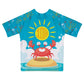 Sun of a Beach Personalized Monogram Blue  Short Sleeve Rash Guard