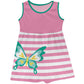 Butterfly Personalized Monogram Pink and White Stripes Tank Dress - Wimziy&Co.
