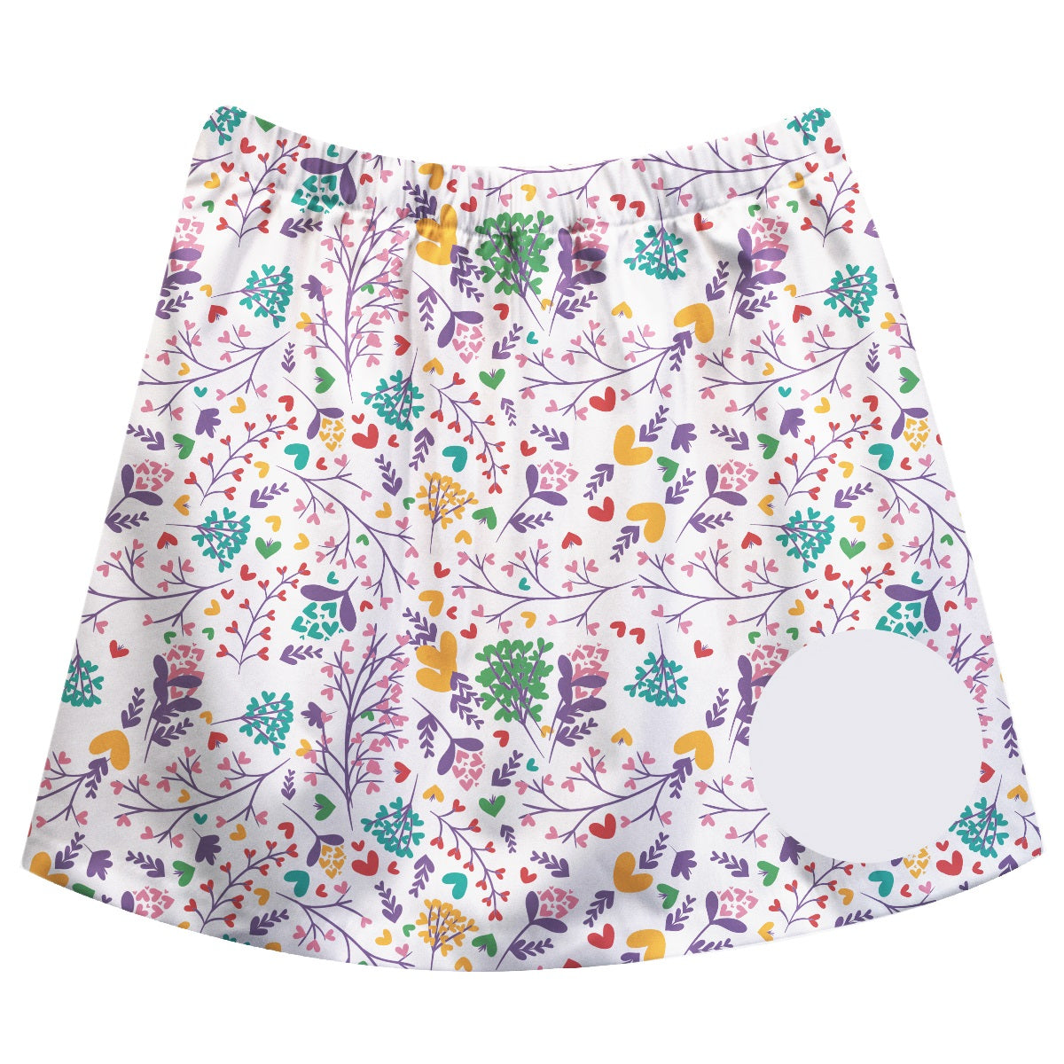 Floral Print Personalized Monogram White Skirt - Wimziy&Co.