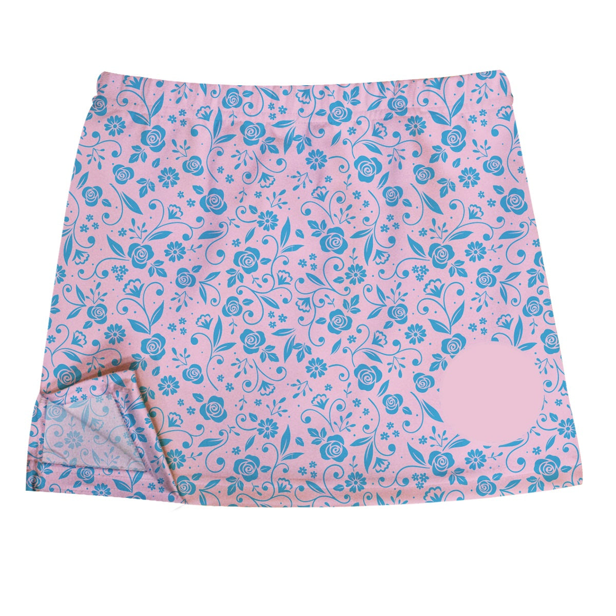 Flowers Print Monogram Pink Skirt With Side Vents - Wimziy&Co.