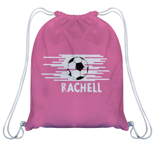 Soccer Personalized Name Pink Gym Bag 14 x 19""