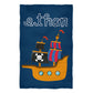 Boat Pirate Personalized Name Navy Towel 51x 32""