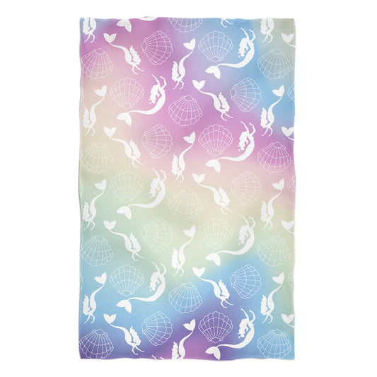 Mermaid and Shells Print Colors Degrade Towel 51 x 32""