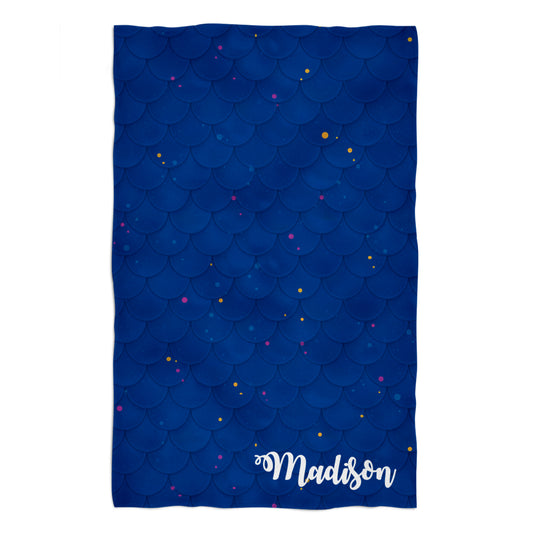 Squama Personalized Name Blue Towel 51 x 32""