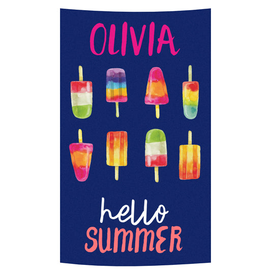 Popsicles Name Blue Towel