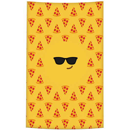 Summer and Pizza Print Yellow Towel 51x 32""