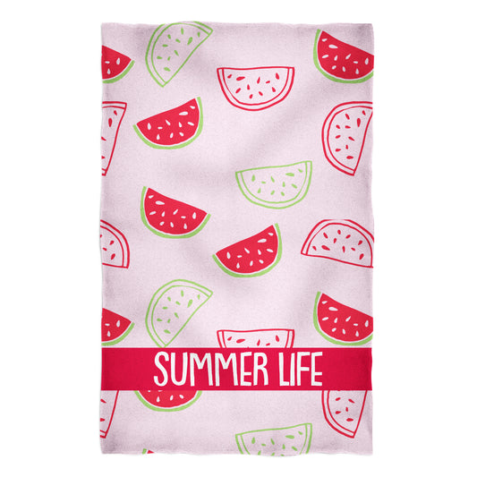 Summer Life Watermelon Print Pink Towel