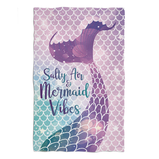 Salty Air and Mermaid Vibes Purple Towel 51 x 32""