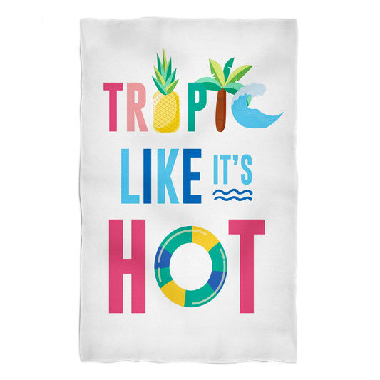 Tropical Like it´s Hot White Towel  51x 32""