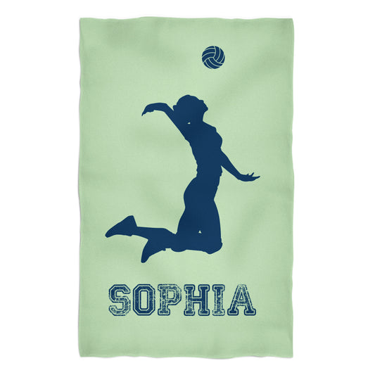 Volleyball Personalized Name Green Towel 51 x 32""