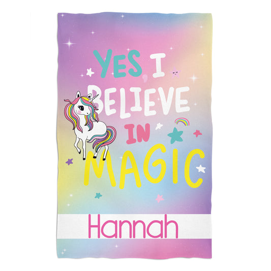 Yes I Believe In Magic Name Color Degrade Towel 51 X 32""